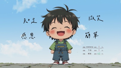 知足感恩微笑简单