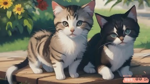 可爱腼腆小猫咪