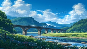 4K唯美乡村山间河流