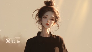 纯真丸子头少女