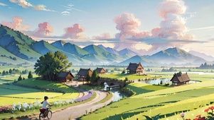 夏日乡下小路骑行