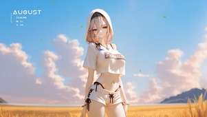 唯美午后草原少女