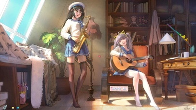 追梦女孩-黑丝主题（透明任务栏