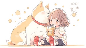 狗狗与小女孩