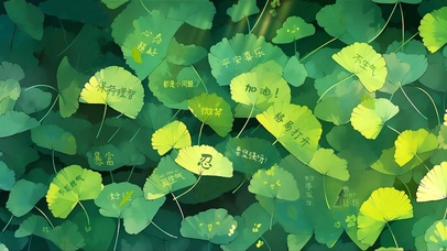 阳光下治愈护眼银杏叶便签