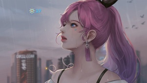 雨中美少女