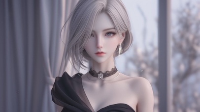 居家可爱短发女孩