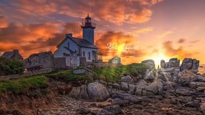 4k 唯美治愈黄昏海岸房屋