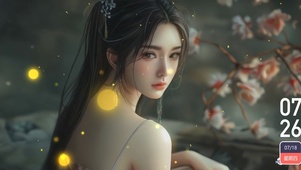 笑容可掬，娇姿媚态