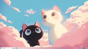 可爱两只猫