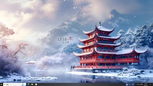 古风雪景楼阁