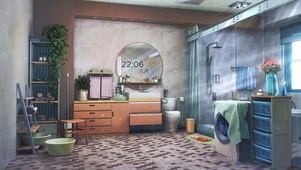 4K 温馨整洁的浴室