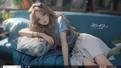 闲适午后长发女孩