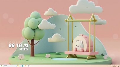 简约壁纸3D云树木桌面主题