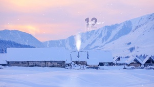 唯美治愈乡村雪景（带真实时间）
