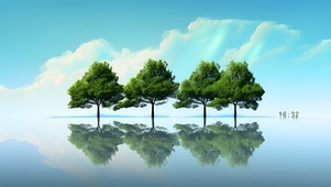 湖面绿林（治愈）