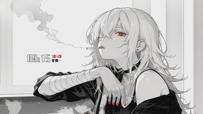 红瞳银发的暗黑系少女