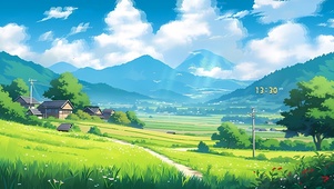 护眼解压绿色田野