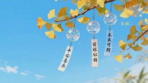 清新银杏风铃