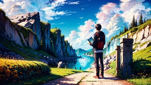 背包旅行的男孩