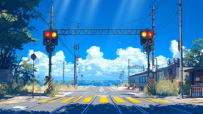 治愈海边白云车站