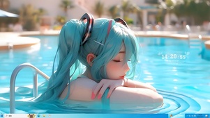 泳池可爱女神
