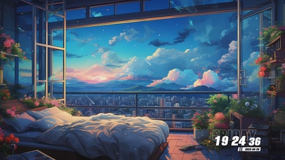 唯美治愈晚霞景色