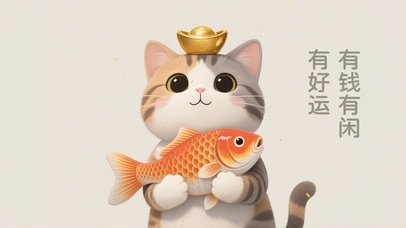 猫咪招财好运壁纸