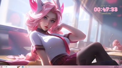 清纯粉发JK少女