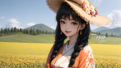 4k夏日草帽女孩