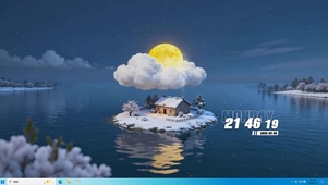 雪景海岛小屋桌面主题