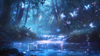 童话森林月夜萤火