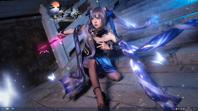 原神刻晴cos挥剑