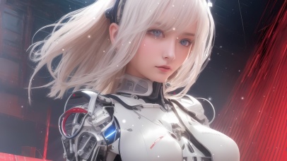 机甲白发少女