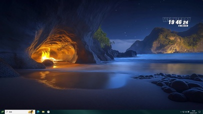 风景主题  海岸篝火