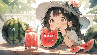 4K可爱吃瓜女孩