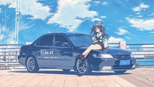 唯美汽车少女