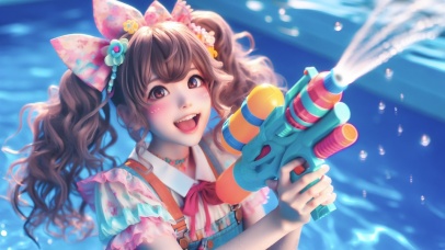 2k 可爱萝莉玩水