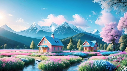 樱花树下童话小屋