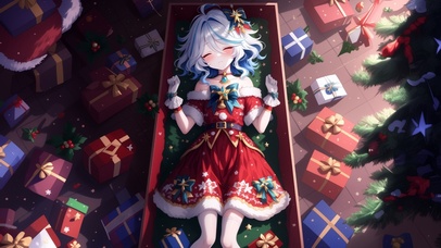 雪墨壁纸丨芙宁娜丨圣诞礼物丨