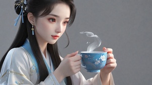 喝茶少女