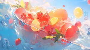 清凉夏日水果海洋