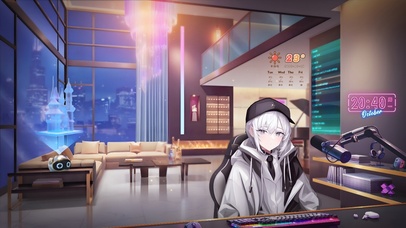 唯美治愈城市公寓房间白发少女