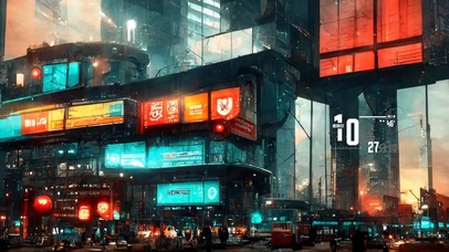 赛博朋克城市街道