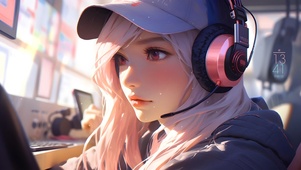 粉发电竞少女	4K