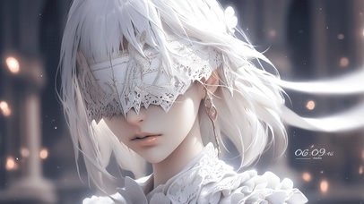 4K唯美白发女孩