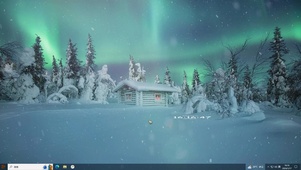 雪天极光小屋主题