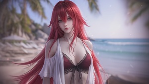 可爱海边女孩 