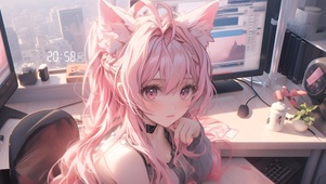 4k 粉红猫娘