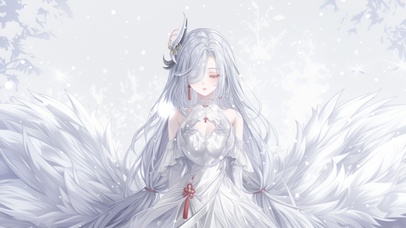 雪墨壁纸丨申鹤丨纯白少女丨